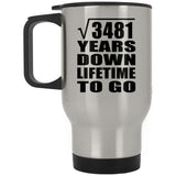 59th Anniversary Square Root of 3481 Years Lifetime To Go - Silver Travel Mug