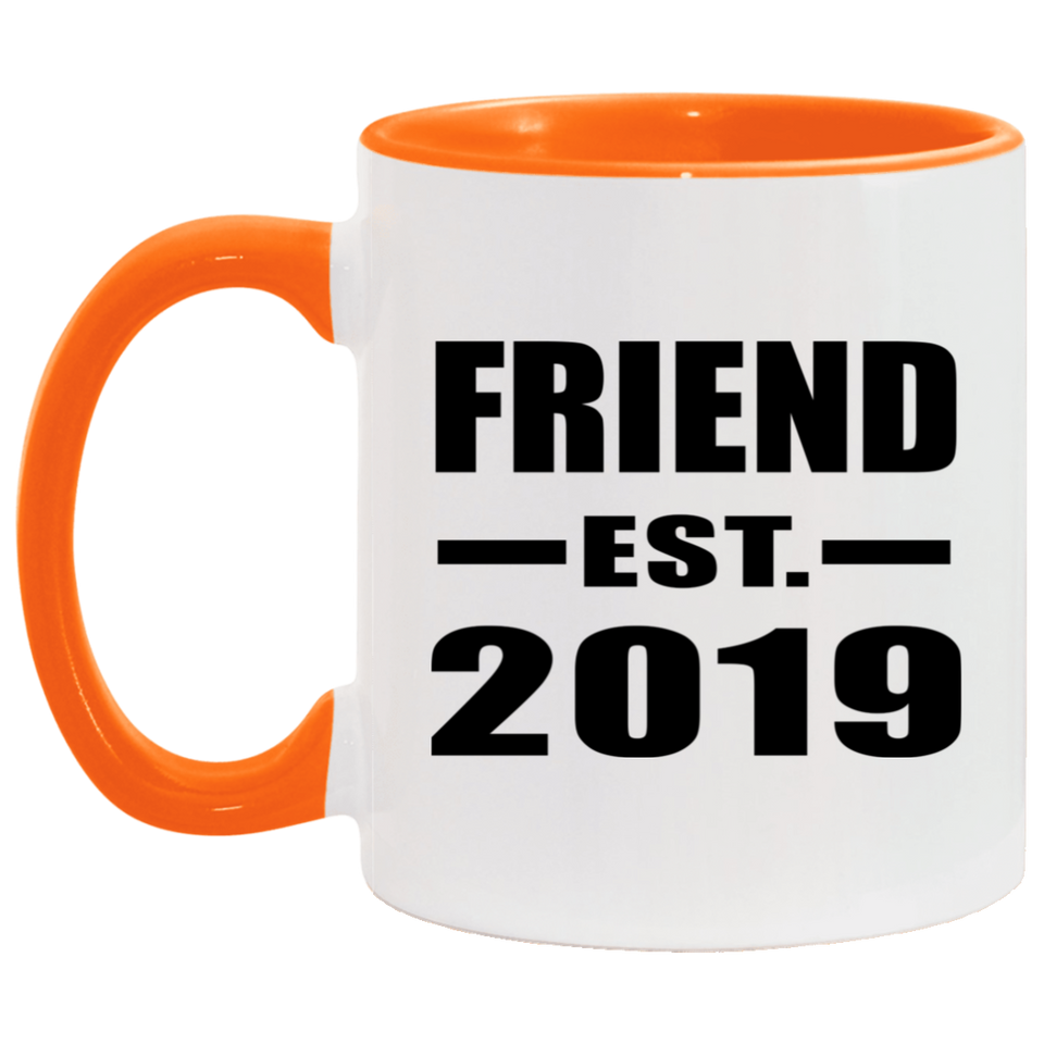 Friend Established EST. 2019 - 11oz Accent Mug Orange