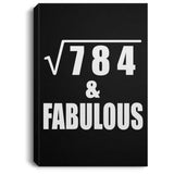 28th Birthday Square Root of 784 & Fabulous - Canvas Portrait
