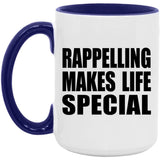 Rappelling Makes Life Special - 15oz Accent Mug Purple
