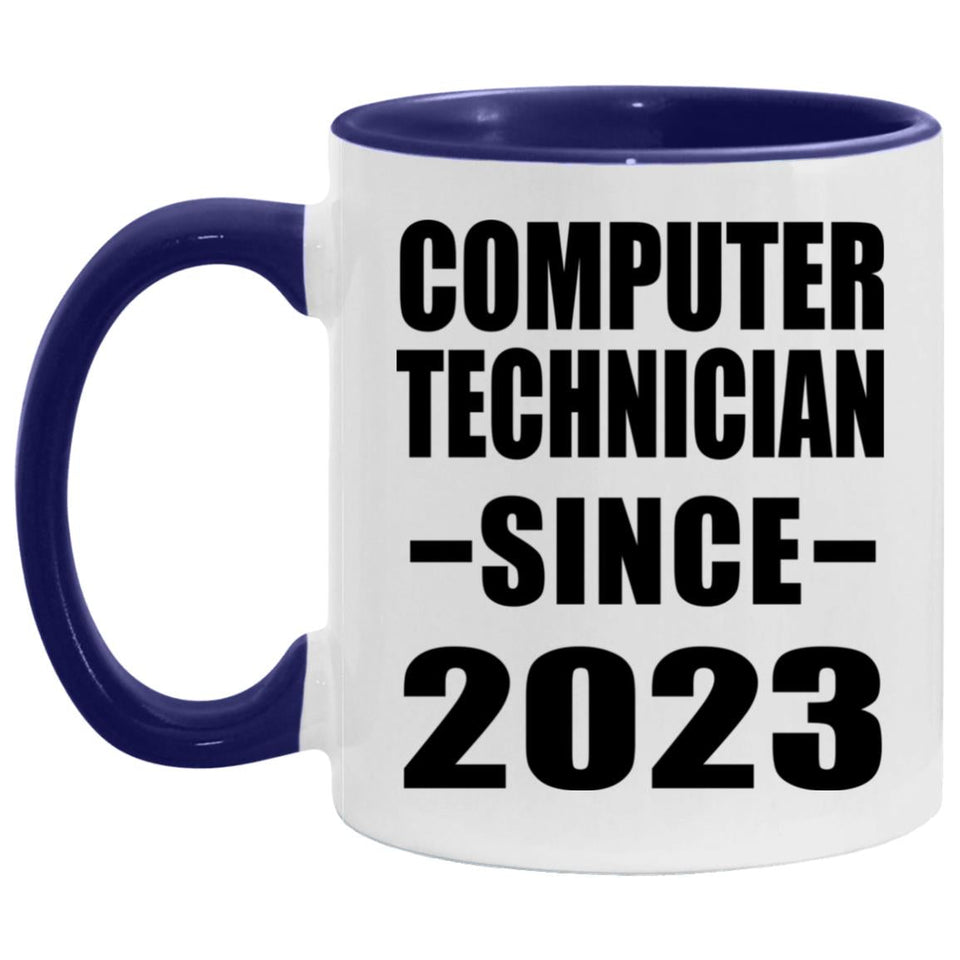 Computer Technician Since 2023 - 11oz Accent Mug Purple