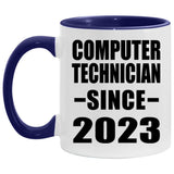 Computer Technician Since 2023 - 11oz Accent Mug Purple