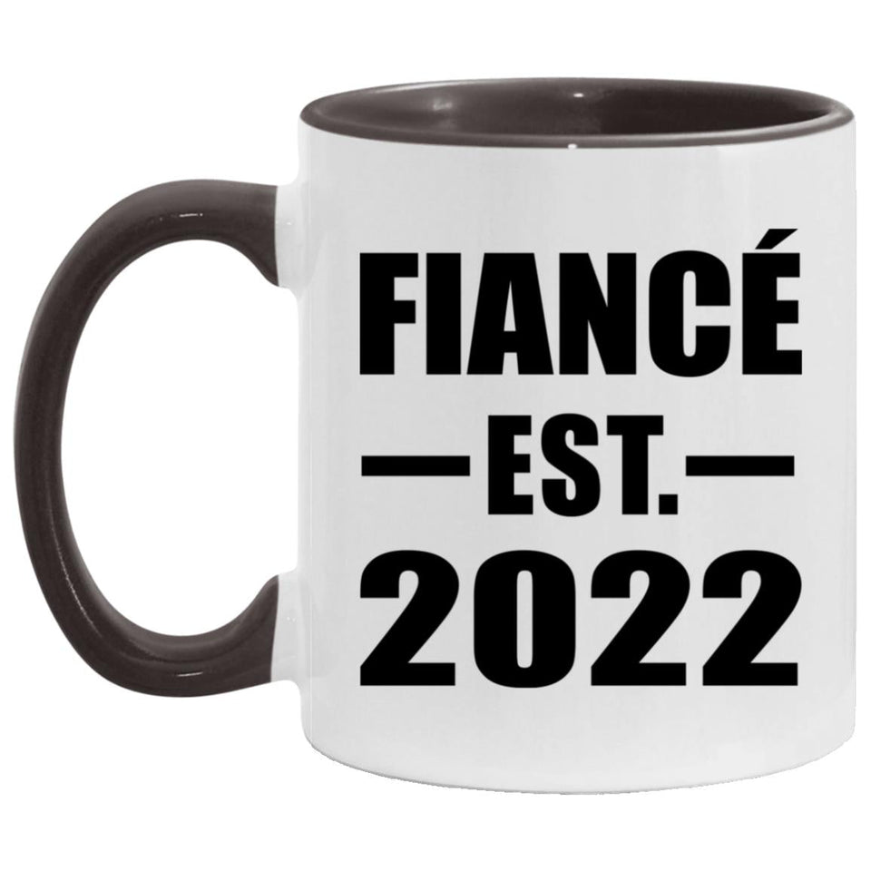 Fiance Established EST. 2022 - 11oz Accent Mug Black