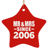 18th Anniversary Mr & Mrs Since 2006 - Star Ornament