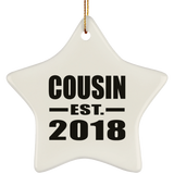 Cousin Established EST. 2018 - Star Ornament