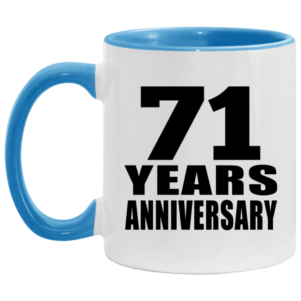 71st Anniversary 71 Years - 11oz Accent Mug Blue