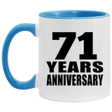 71st Anniversary 71 Years - 11oz Accent Mug Blue