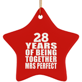 28th Anniversary 28 Years Of Being Mrs Perfect - Star Ornament