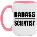Badass Scientist - 15oz Accent Mug Pink
