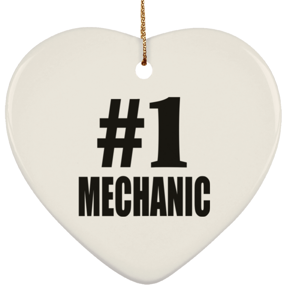Number One #1 Mechanic - Heart Ornament