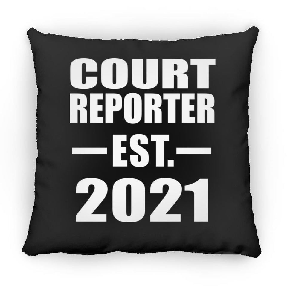 Court Reporter Established EST. 2021 - Throw Pillow Black