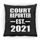 Court Reporter Established EST. 2021 - Throw Pillow Black