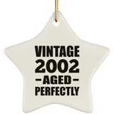 22nd Birthday Vintage 2002 Aged Perfectly - Star Ornament