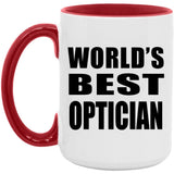 World's Best Optician - 15oz Accent Mug Red