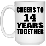 14th Anniversary Cheers To 14 Years Together - 15oz Coffee Mug