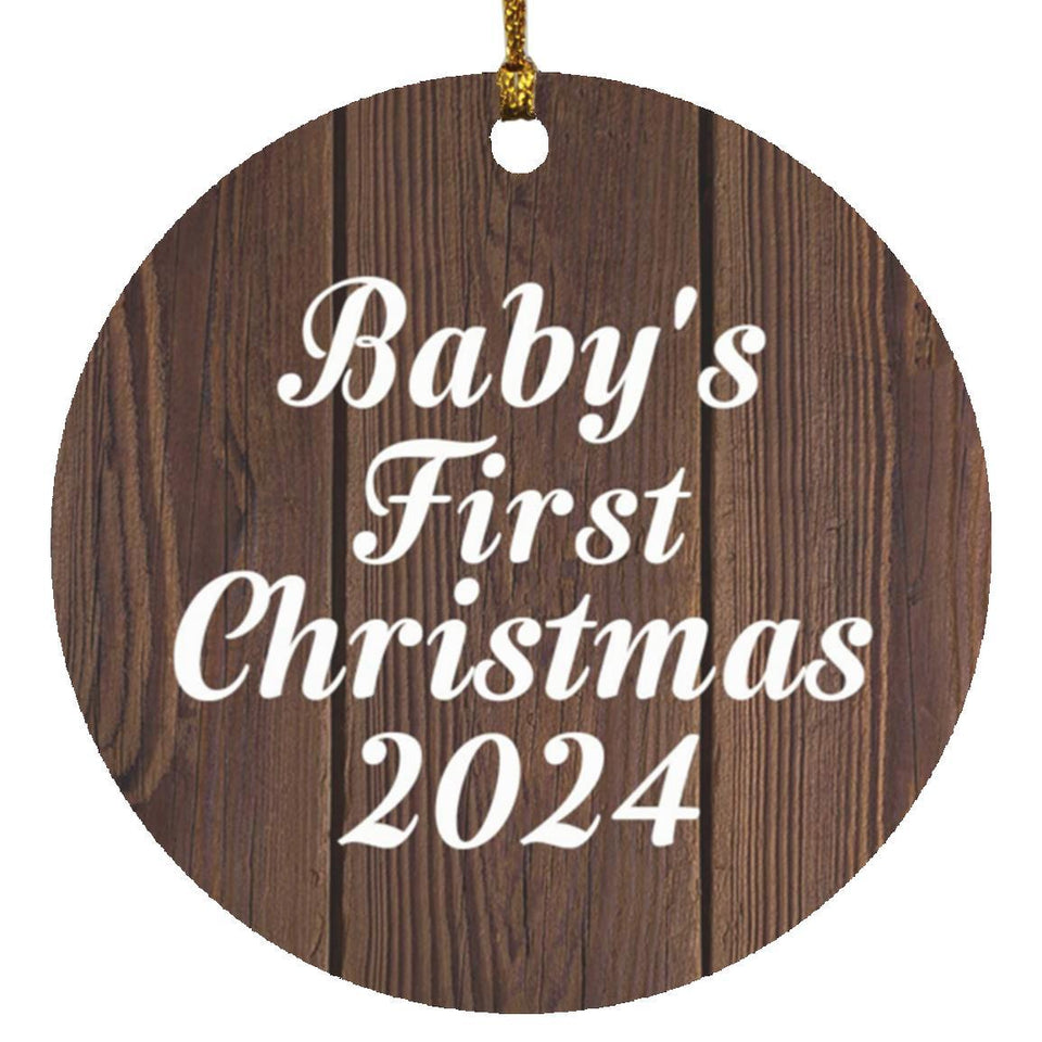 Baby's First Christmas 2024 - Circle Ornament D