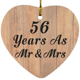 56 Years As Mr & Mrs - Heart Ornament C
