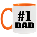 Number One #1 Dad - 11oz Accent Mug Orange