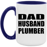 Dad Husband Plumber - 15oz Accent Mug Purple