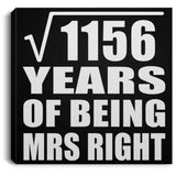 34th Anniversary Square Root of 1156 Years of Being Mrs Right - Canvas Square