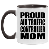 Proud Air Traffic Controller Mom - 11oz Accent Mug Black