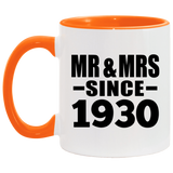94th Anniversary Mr & Mrs Since 1930 - 11oz Accent Mug Orange