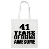 41st Birthday 41 Years Of Being Awesome - Tote Bag White