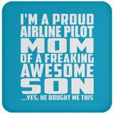 Proud Airline Pilot Mom Of Awesome Son - Drink Coaster
