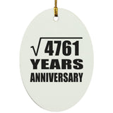 69th Anniversary Square Root of 4761 Years Anniversary - Oval Ornament