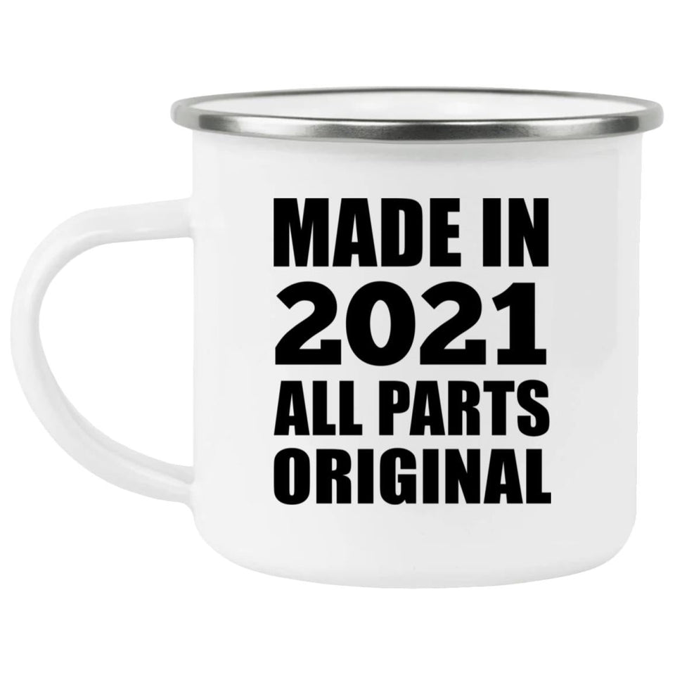 3rd Birthday Made in 2021 All Parts Original - 12oz Camping Mug