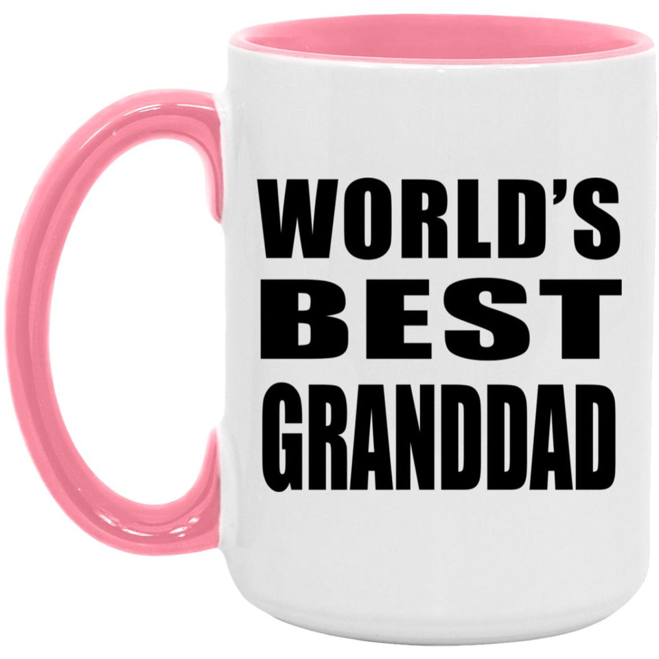 World's Best Granddad - 15oz Accent Mug Pink