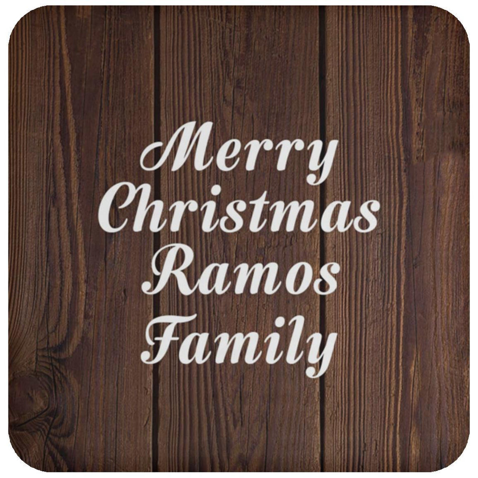 Merry Christmas Ramos Family - Drink Coaster D