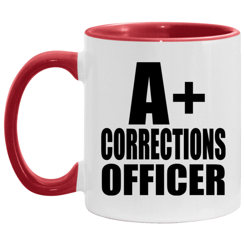 A+ Corrections Officer - 11oz Accent Mug Red