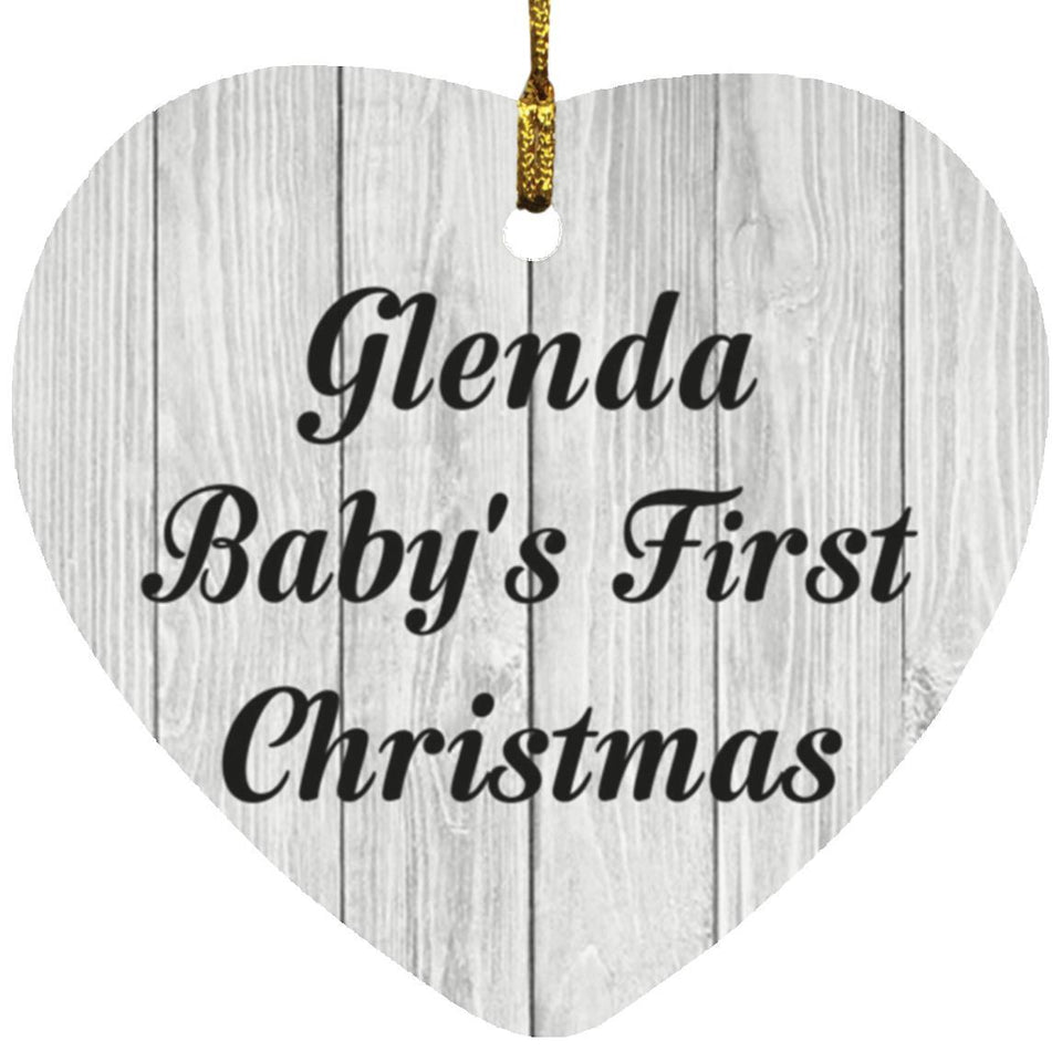 Glenda Baby's First Christmas - Heart Ornament F