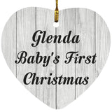 Glenda Baby's First Christmas - Heart Ornament F