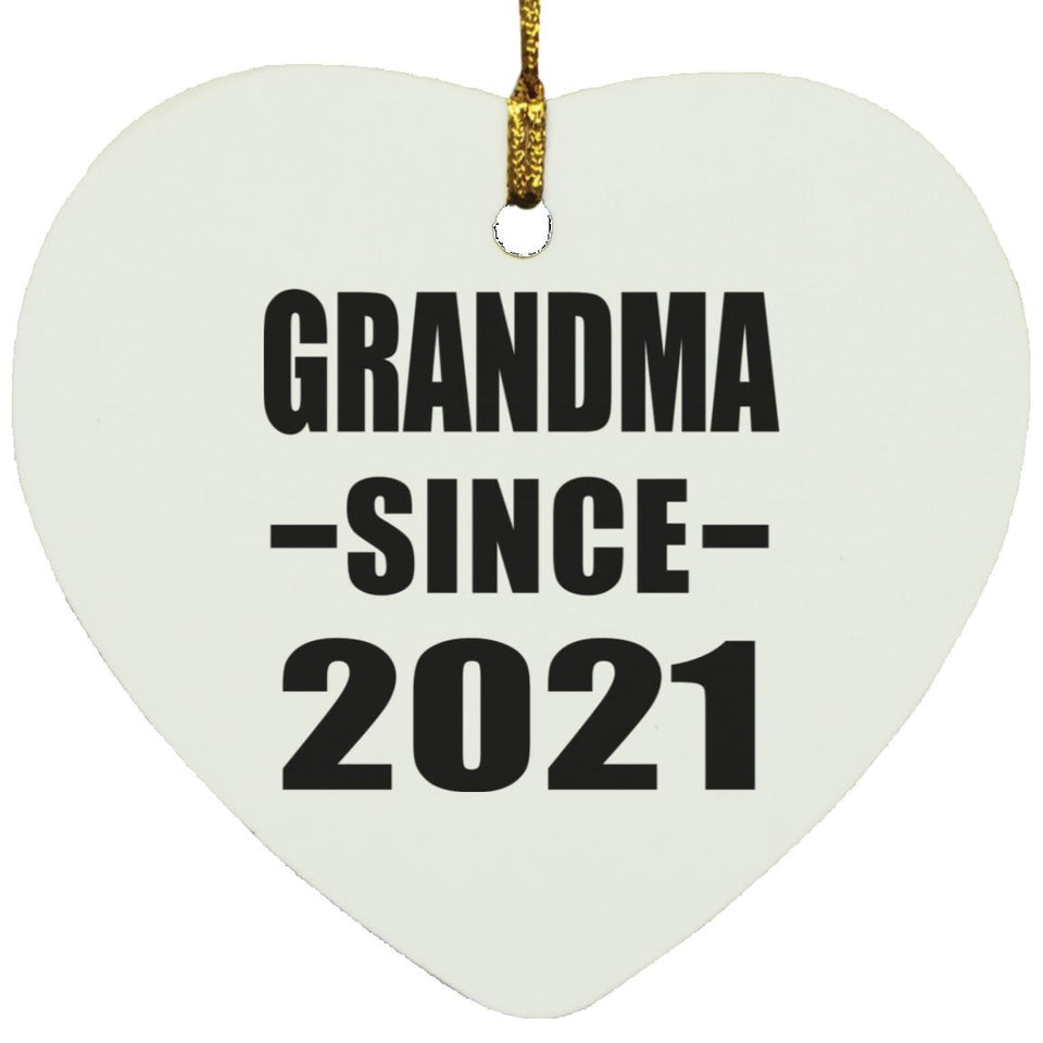Grandma Since 2021 - Heart Ornament