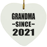 Grandma Since 2021 - Heart Ornament
