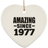 47th Birthday Amazing Since 1977 - Heart Ornament