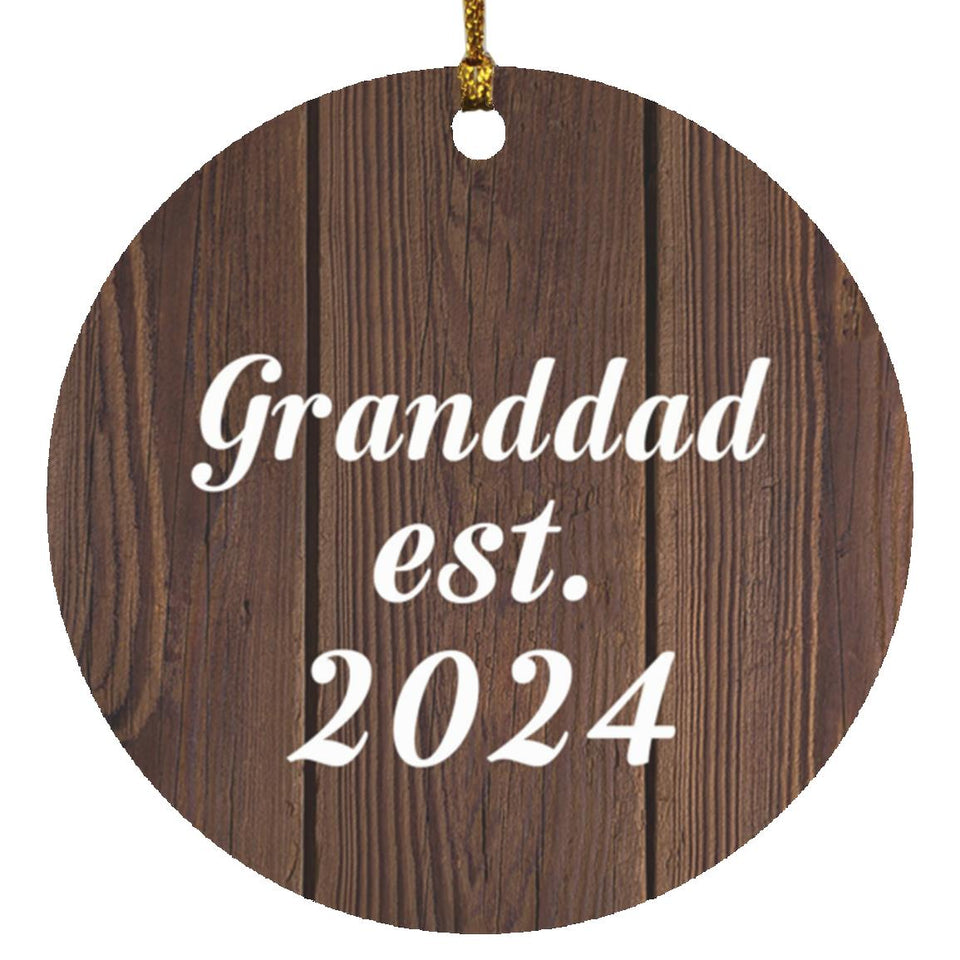 Granddad Established EST. 2024 - Circle Ornament D