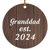 Granddad Established EST. 2024 - Circle Ornament D