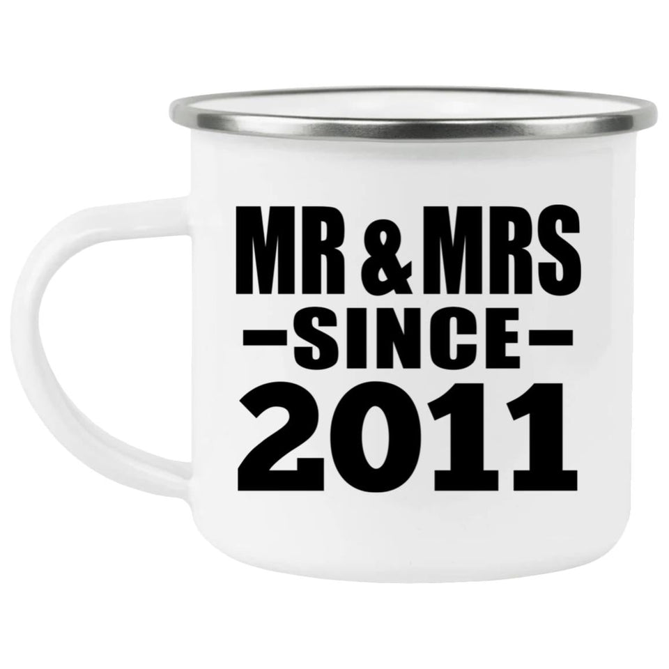 13th Anniversary Mr & Mrs Since 2011 - 12oz Camping Mug