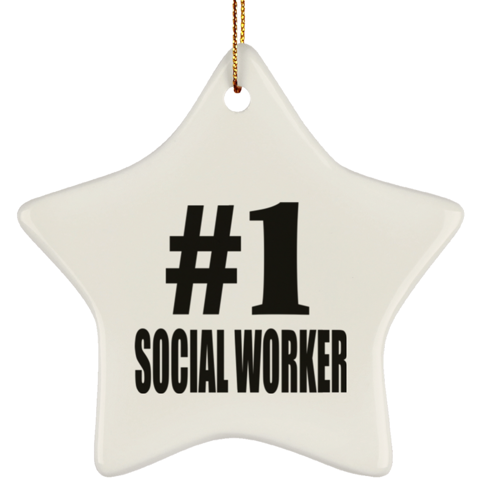 Number One #1 Social Worker - Star Ornament