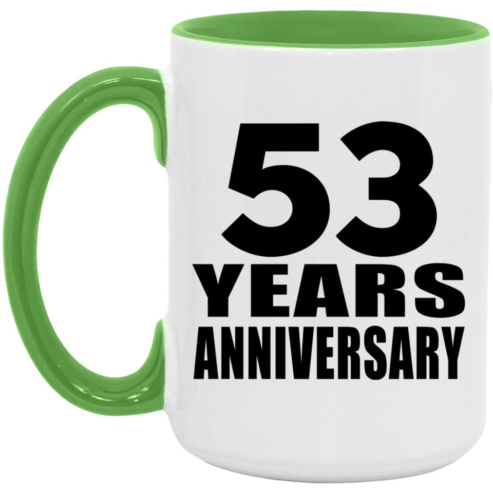 53rd Anniversary 53 Years Anniversary - 15oz Accent Mug Green
