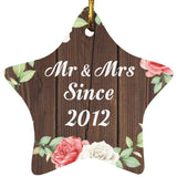 12th Anniversary Mr & Mrs Since 2012 - Star Ornament A