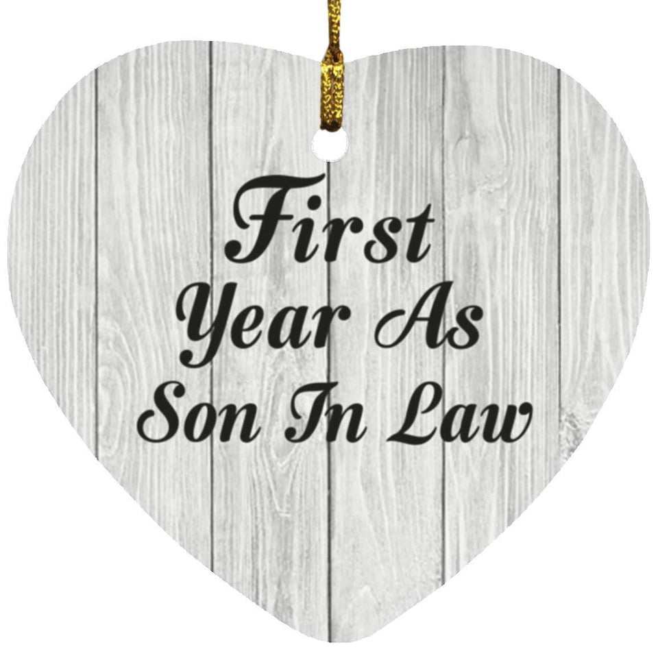 First Year As Son In Law - Heart Ornament F