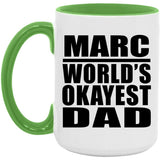Marc World's Okayest Dad - 15oz Accent Mug Green