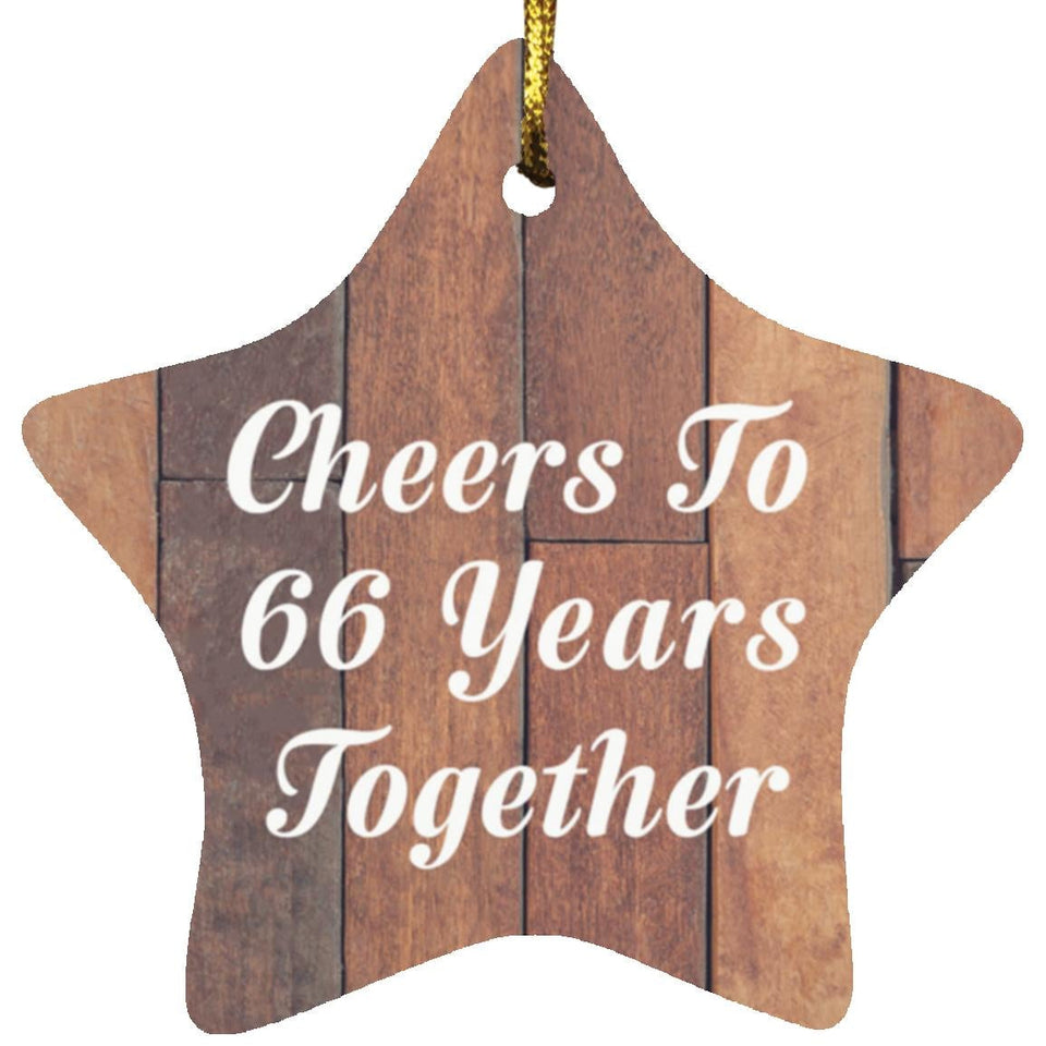 66th Anniversary Cheers To 66 Years Together - Star Ornament E
