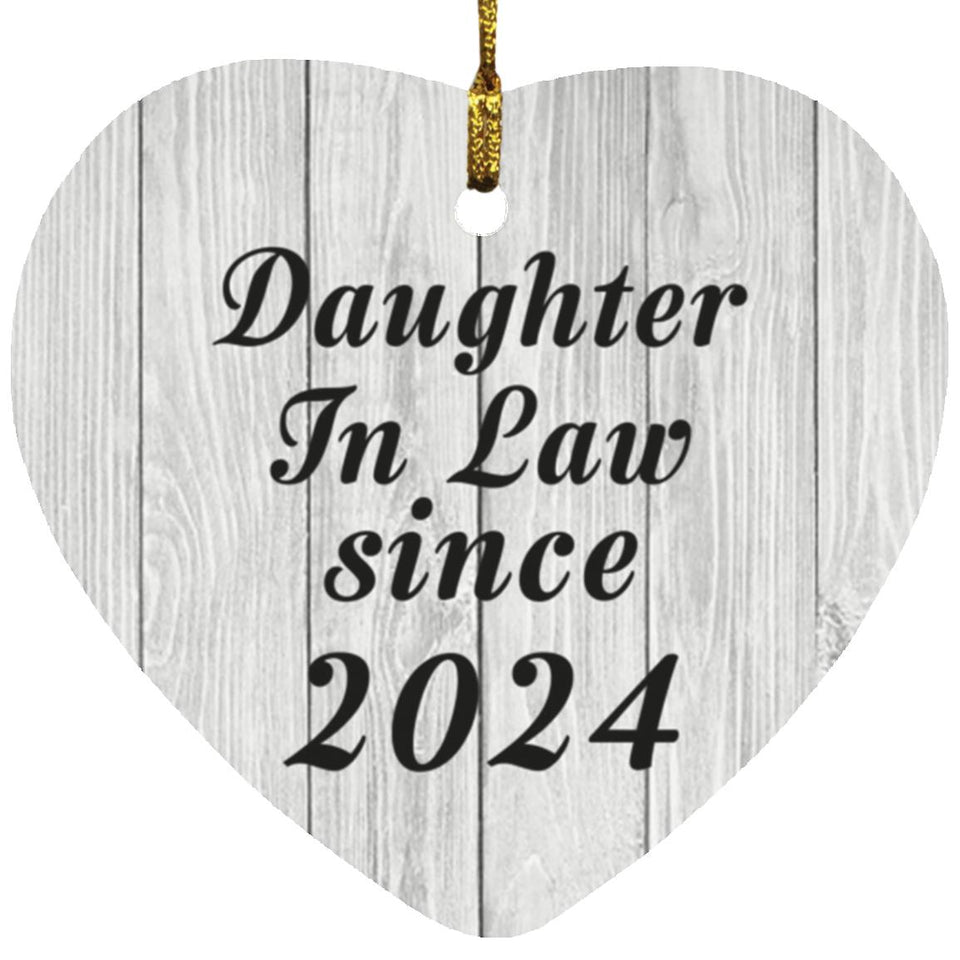 Daughter In Law Since 2024 - Heart Ornament F