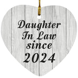 Daughter In Law Since 2024 - Heart Ornament F
