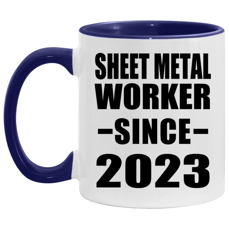 Sheet Metal Worker Since 2023 - 11oz Accent Mug Purple